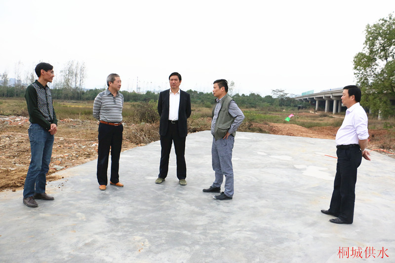 市人大副主任程万友,副市长江学潮深入三水厂建设工地视察指导