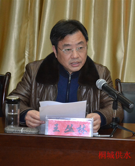 公司副总经理王丛林宣读《市自来水公司表彰2014年度先进集体和先进